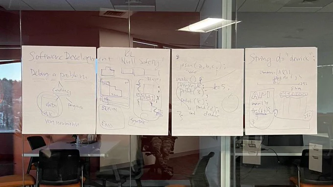 Four summary posters written by hand that are summarized in the article that this tweet points to.