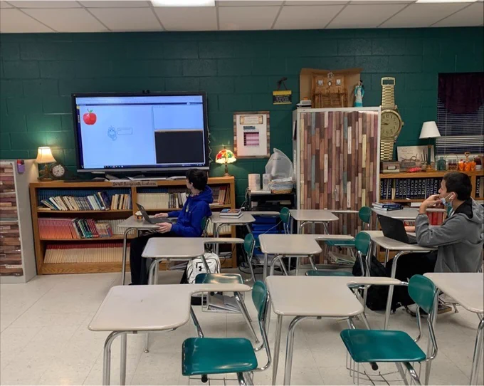 students in class