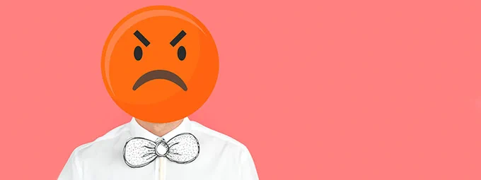 Man with angry emoji face