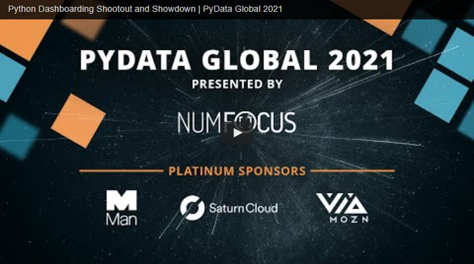 Python Dashboarding Shootout and Showdown | PyData Global 2021 video