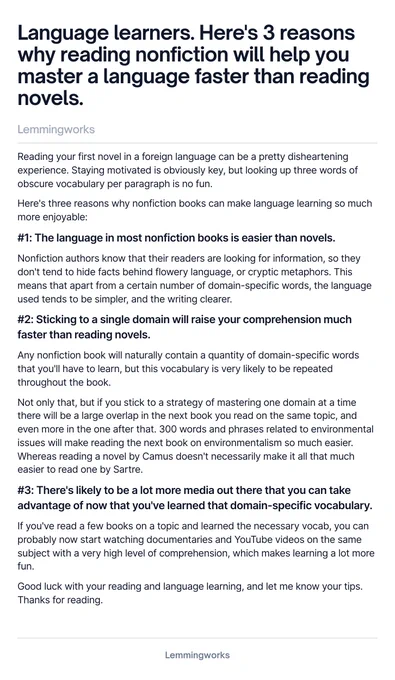 3 benefits of reading nonfiction over fiction.