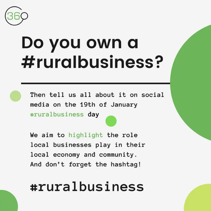 I see it's #RuralBusiness day. Groups like us rely on rural businesses to support what we do. Let's encourage our local businesses to tell the world what they do using the hashtag.