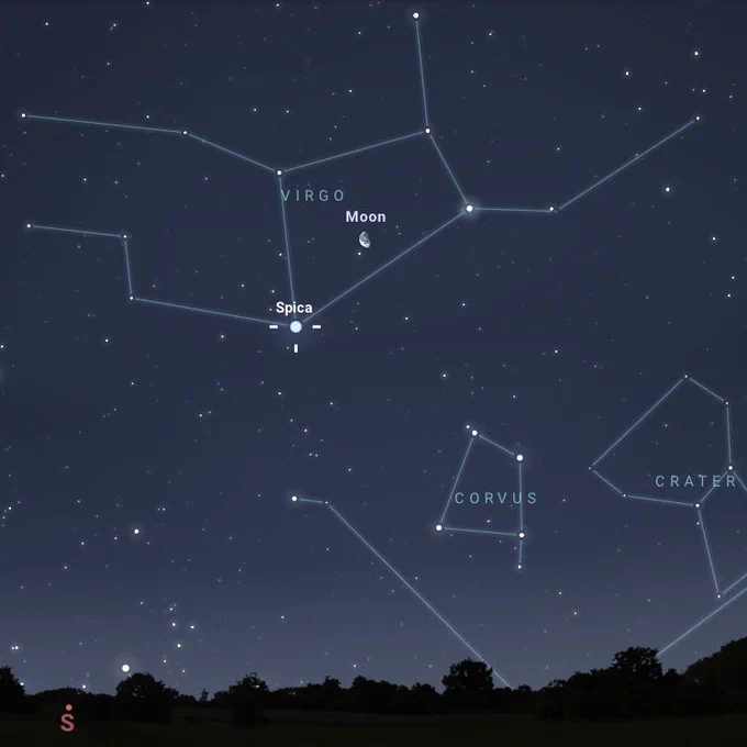 Afbeelding gemaakt met de web-app van Stellarium https://stellarium-web.org/ . 