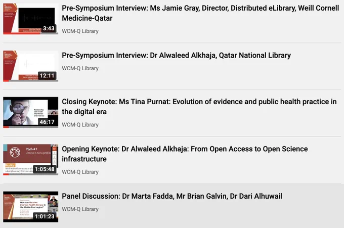 Playlist of symposium interviews and presentations on YouTube channel