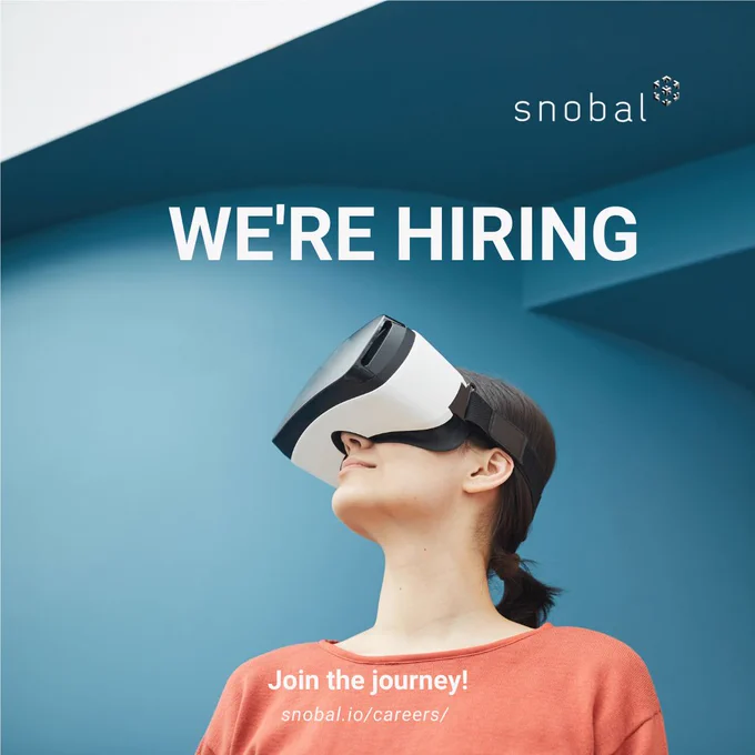 WE'RE HIRING! It's a NY and lots of new roles coming down the line from Snobal as we commence a period of rapid expansion in 2022 across North America, the EU, and the APAC region.

The roles will see you help deliver on our mission of being the market-leading enterprise VR/AR platform that powers the workplace metaverse. (Yes, it's an exciting time to be a #metaverse company!🚀)

And of course, all roles are 100% remote (well 'virtual' is in our DNA!).

If you're are looking for your next #career move check these roles.
 🔹Mid-Level Snr Software Engineer (Remote)
 🔹Snr 3D Artist (Remote)
 🔹Client Account Manager (Remote)
 🔹VR/AR Unity Developer (Remote)

Curious? Find out more - https://lnkd.in/g77CvyiD
#nowhiring #softwareengineer #hiring #opportunities #jobs #jobhiring #snoballife #snobaljobs #XRjobs #metaversejobs