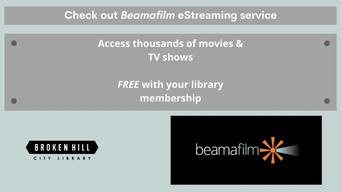 Check out Beamafilm eStreaming service
Access thousands of movies & TV shows
FREE with your library membership