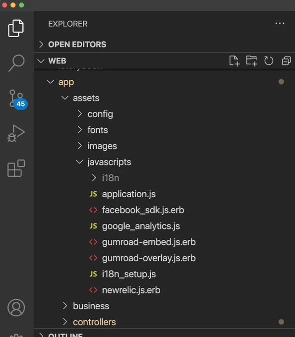 VS code hierarchy with indentation. So much easier!