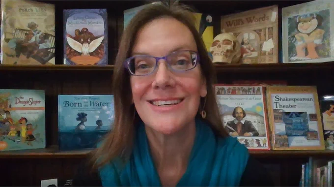 Video still featuring librarian Melissa Pillot