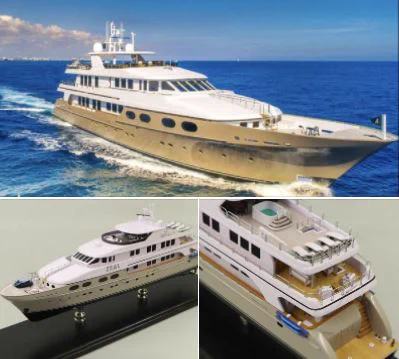 155 foot Zeal Yacht Replicated into a 12 Inch Custom Ship Model