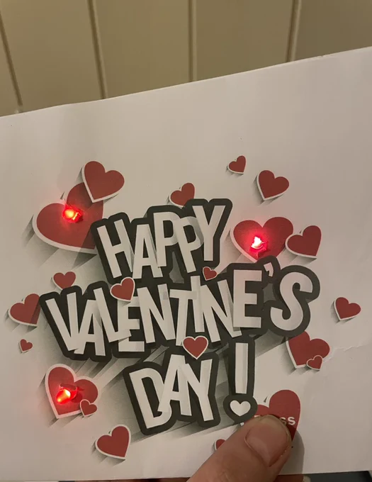Valentines Day LED light up card
