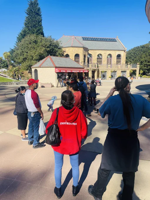 Long line for Carousel tickets