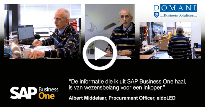 Albert Middelaar, de eldoLED Procurement Officer, vertelt over zijn ervaringen met SAP Business One software. In deze interactieve video kiest de kijker zelf over welke processenhij meer wil horen!