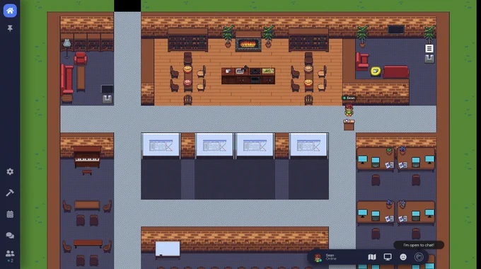 A virtual space students used as a classroom and discussion space using Gather.
