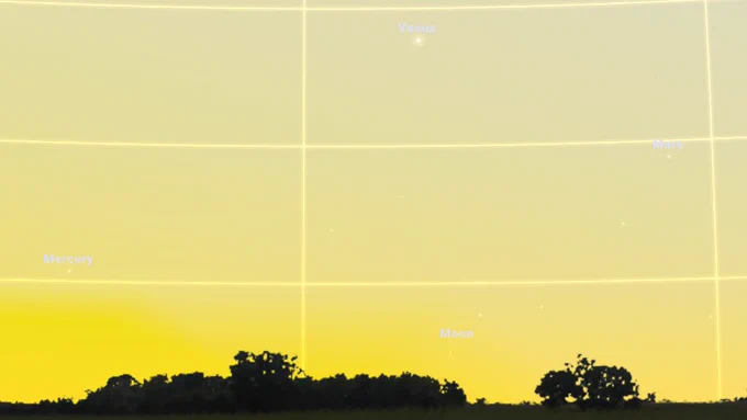 Afbeelding gemaakt met de web-app van Stellarium. https://stellarium-web.org/