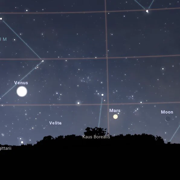 Afbeelding gemaakt met de web-app van Stellarium. https://stellarium-web.org/