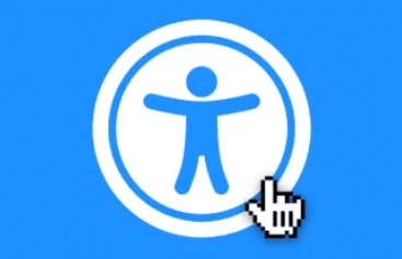 Logo de l'accessibilité numérique avec un curseur de souris.