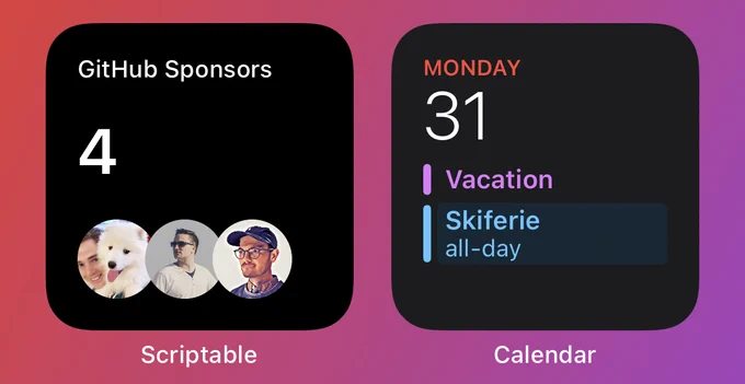 Screenshot of the widget showing that there are currently four people sponsoring me and the avatars of the three latest sponsors.
