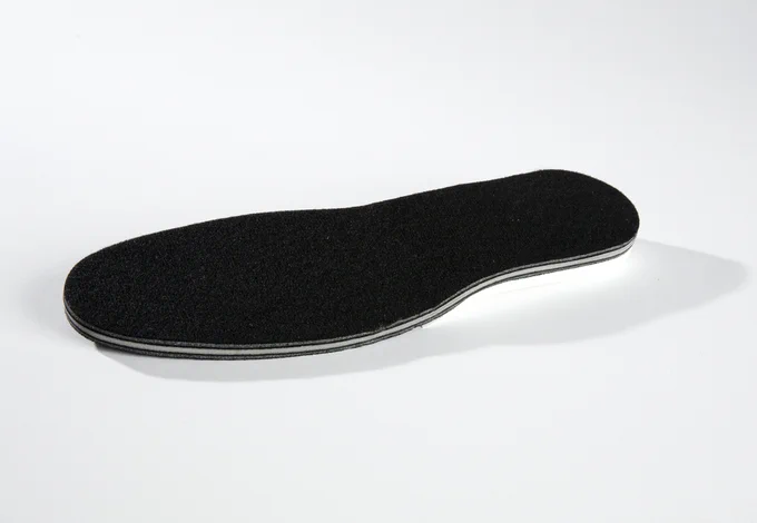 A black insole for a shoe