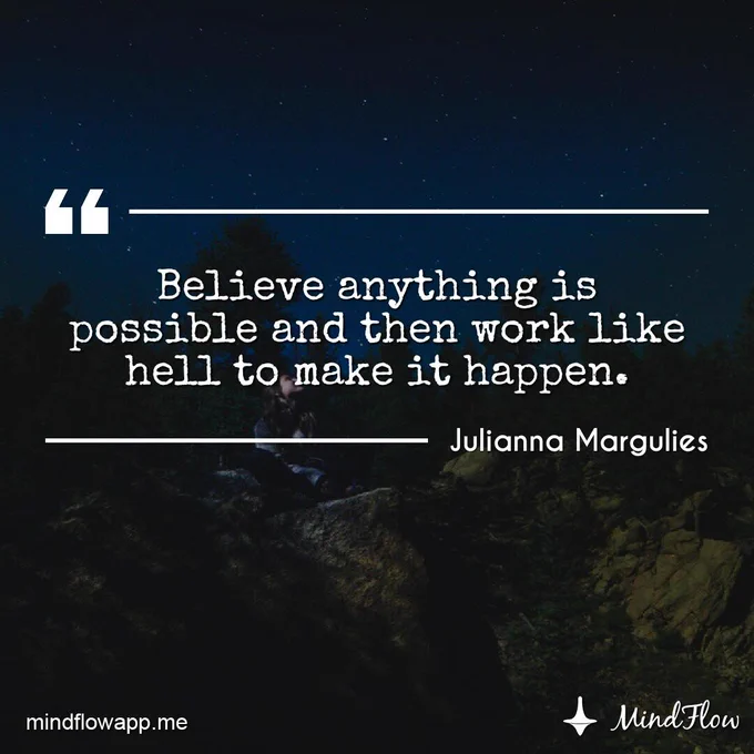 "Believe anything is possible and then work like hell to make it happen" 💪💪  #meditation #mindfulness #mindflow #mindflowdaily #MondayMorning #motivation #inspiration #quote #dailyquote #MondayMotivation #MondayThoughts #MondayFeelings
