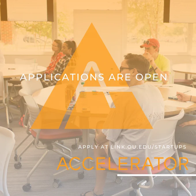 Applications are open. Apply at link.ou.edu/startups.
