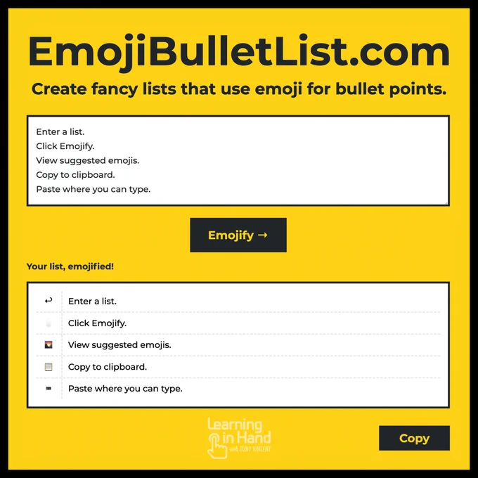 EmojiBulletList.com Screenshot