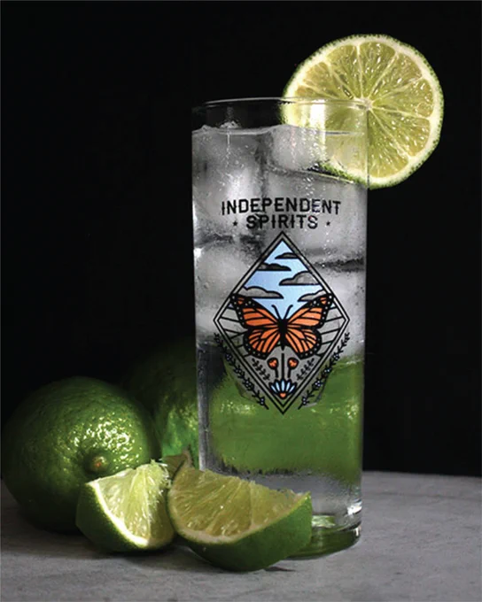 Independent Spirits design on glass by 88 Design Group