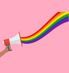 Megaphone with rainbow coming out