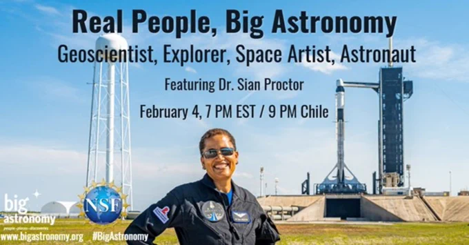 Image of Dr Sian Proctor in front of a space ship