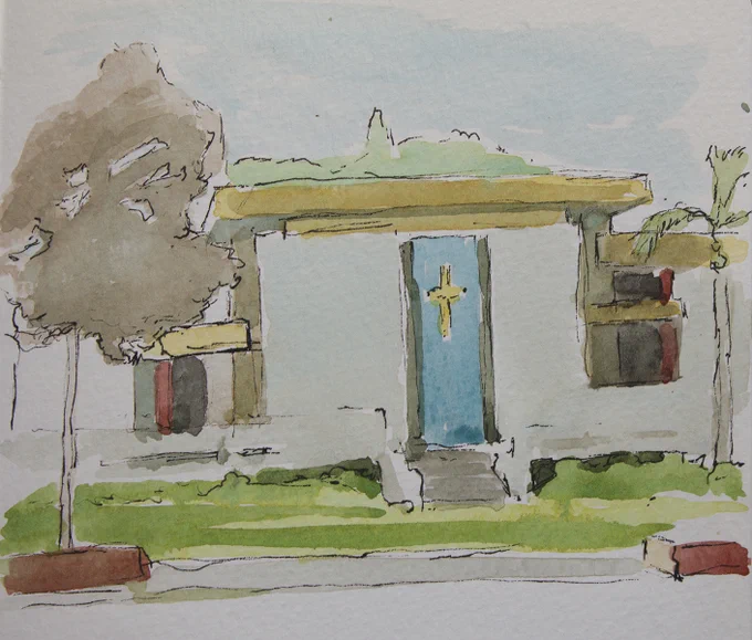 Illustration of Calvary Chapel by Kari Dunham.