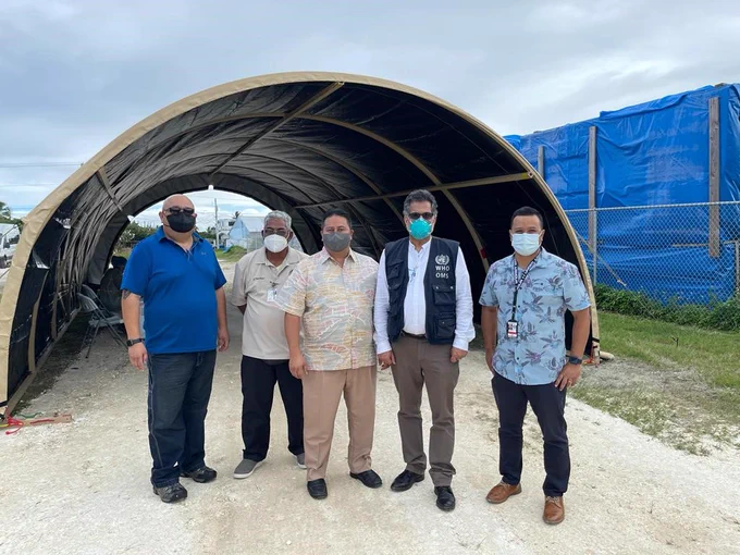 Photo of Dr Ali Khan with the Governor and health officials of the Commonwealth of the Northern Mariana Islands