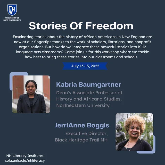 Stories of Freedom workshop flyer. Jul 13-15, 2022.