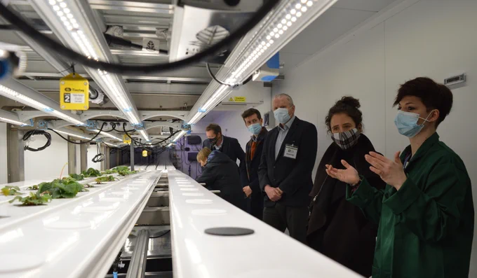 Rural Affairs Secretary Mairi Gougeon MSP visits Liberty Produce's Future Farming Hub at the James Hutton Institute's Dundee campus. Photo: James Hutton Institute