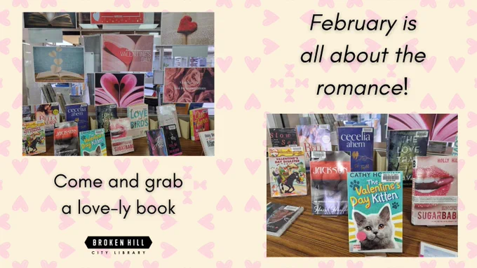 Books on display about romance.