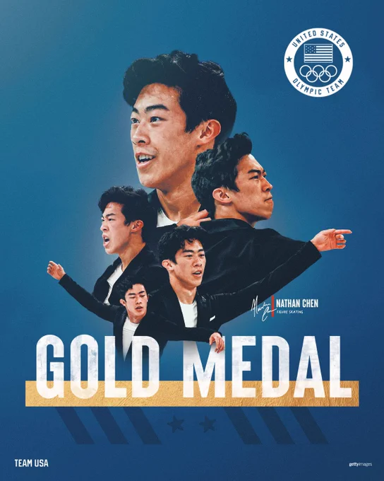 Gold Medal graphic for Nathan Chen. 