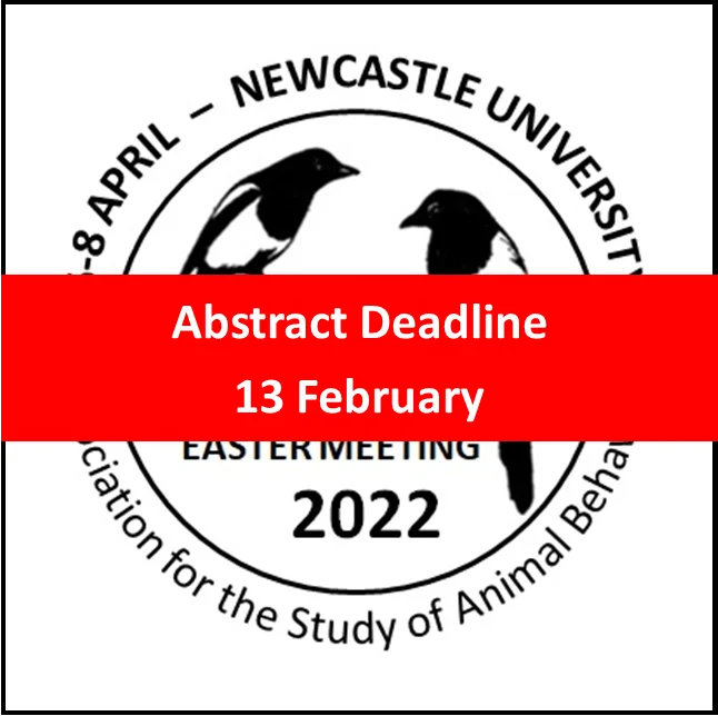 Newcastle ASAB Easter meeting logo with abstract deadline 13 February banner across it