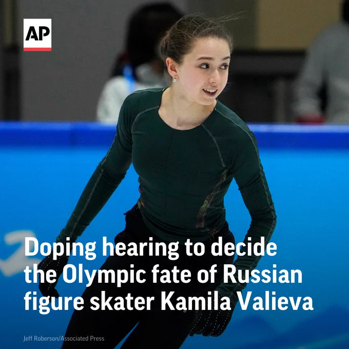 Russian figure skater Kamila Valieva is awaiting a hearing that will determine whether she can compete in the women's event next week in #Beijing2022.

The International Testing Agency confirmed she tested positive for a banned substance six weeks ago. http://apne.ws/FHQVjwl