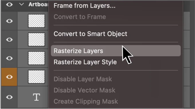 image of helpful shortcut rasterizing layers when you’re feeling lazy and just working down right dirty