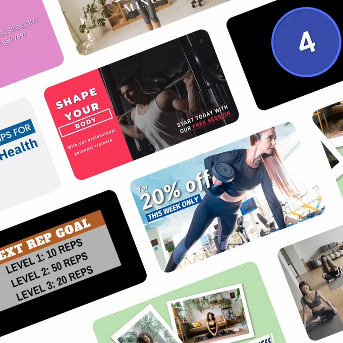 Typito's timers, progress bars, text templates, and video templates preview