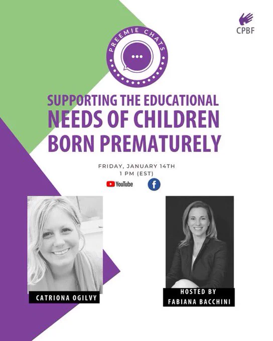 Supporting the educational needs of children born prematurely poster.