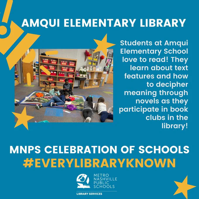 Image of students reading in the Amqui Elementary Library.
