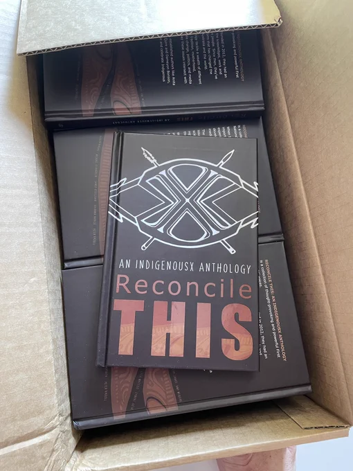 A box of ‘Reconcile This: An Indigenous X Anthology’