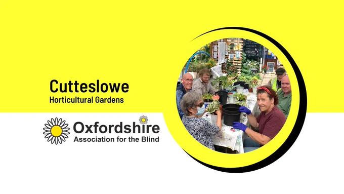 Cutteslowe Horticultural Gardens Oxfordshire Association for the Blind - a photo of the OAB group at the centre