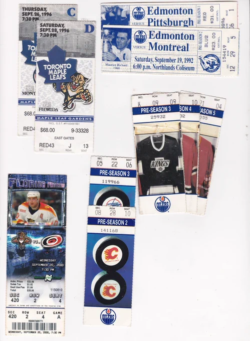 Just listed: 160 NHL preseason ticket stubs. Majority fulls and nearly all STH. 