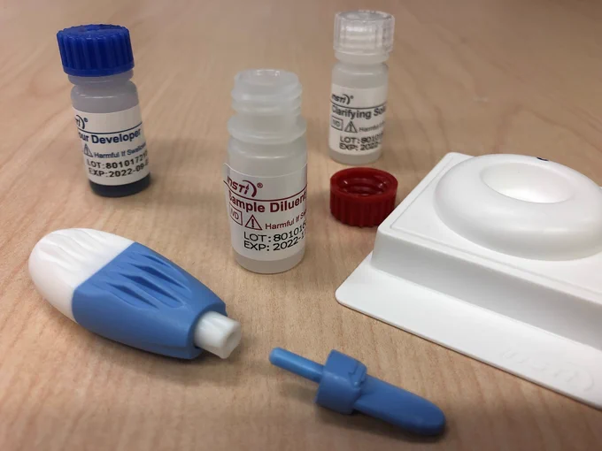 An HIV self-testing kit.