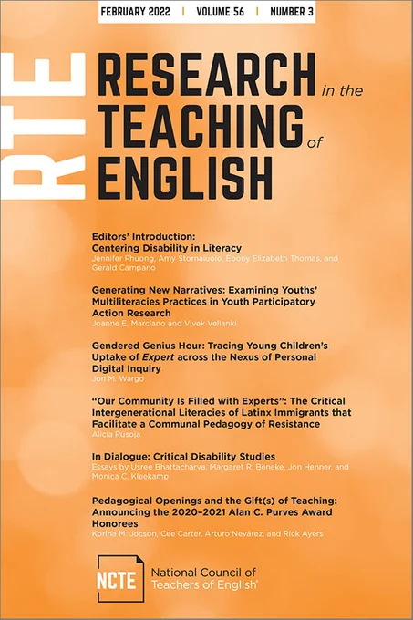 Cover of Research in the Teaching of English 56.3