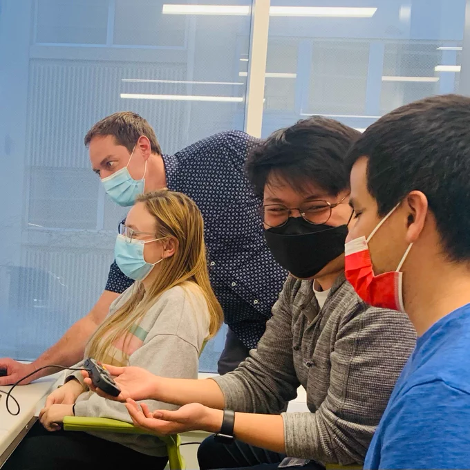 Students working on a prototype