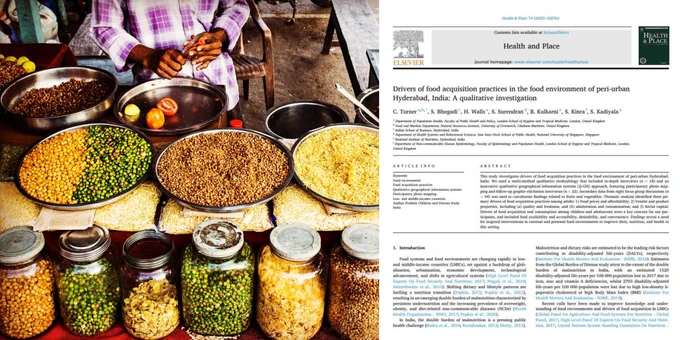 image of the article 'Drivers of food acquisition practices in the food environment of peri-urban Hyderabad, India: A qualitative investigation' and a street market