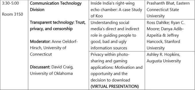 Screenshot of session details