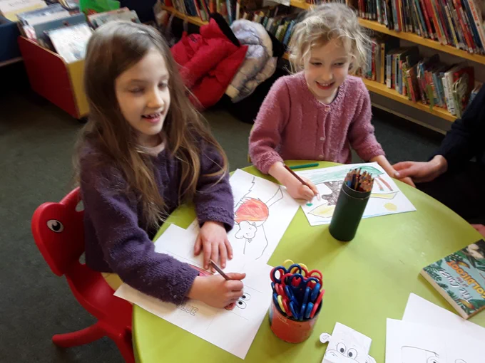 Children colouring in pictures