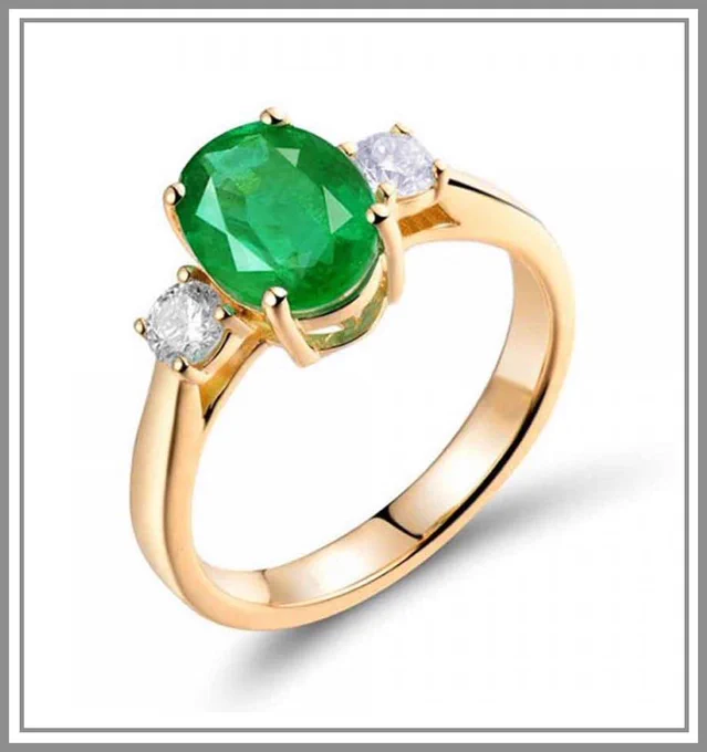 Emerald Diamond Ring 18k

